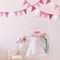 24pcs Pink Pennant Banner, Pre-Strung Imitated Burlap Fabric Triangle Flags Bunting Garland, Pink Hanging Party Decorations for Women